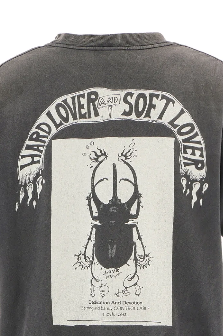 SAINT Mxxxxxx SS TEE/THE ETERNAL/BLK Latest Skeleton Beetle Distressed Sulfur Dyeing Retro Short Sleeves Washed Black S-XL Garment Dyeing Rewashed for Distressed Horse Replacement Faded Top Printing Technology Simulates Natural Distressed Style Really Correct Version Original Consistent Main Mark/Washed Mark/Angel Anti-Counterfeiting Mark